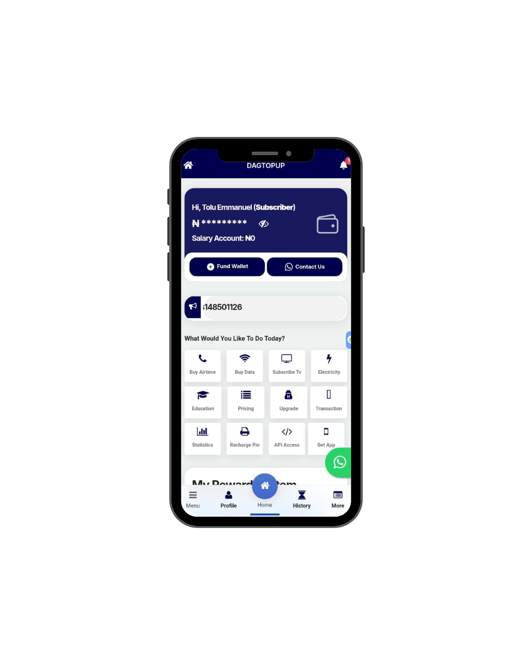 DagTopup Dashboard